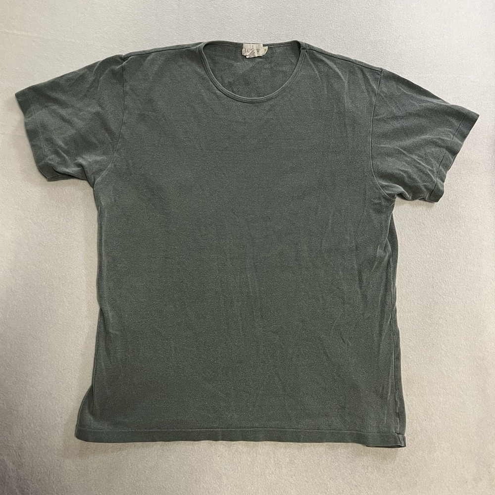 Vintage J Crew Oarsman Blank T Shirt Men's M Green Short Sleeve Crew Neck Cotton